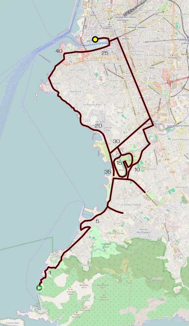 Marseille-Cassis - AG2R LA MONDIALE Laufbild